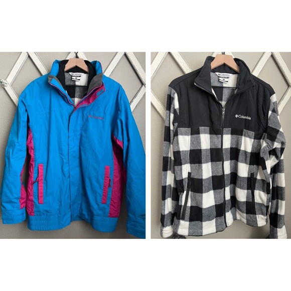 Columbia Bugaboo '86 Mens L Interchange 3-in-1 Winter Jacket Plaid Fleece Lining - Picture 1 of 16